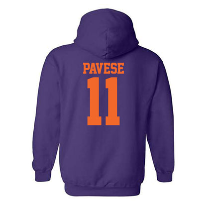 Clemson - NCAA Softball : Mac Pavese - NCAA® Replica Shersey Hooded Sweatshirt-1