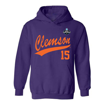 Clemson - NCAA Softball : Maddie Johnson - NCAA® Replica Shersey Hooded Sweatshirt-0