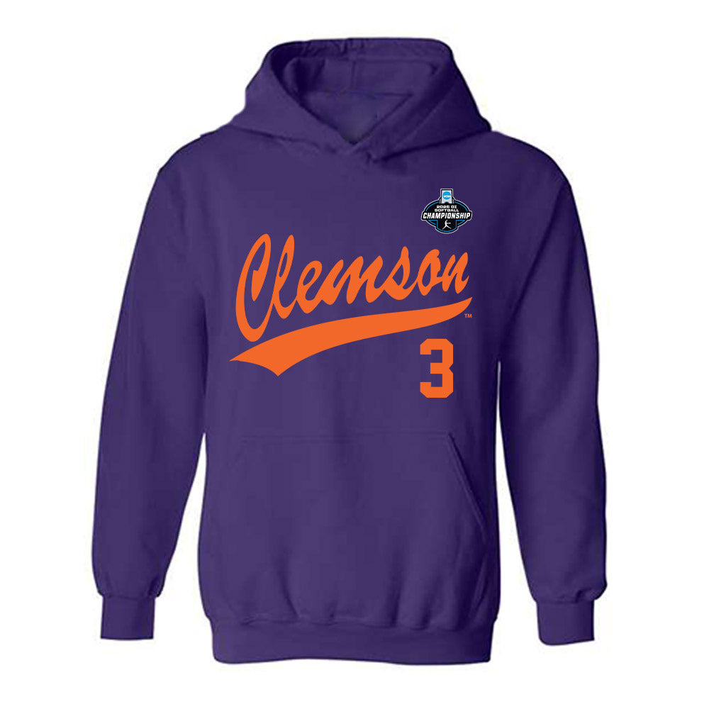 Clemson - NCAA Softball : Kylee Johnson - NCAA® Replica Shersey Hooded Sweatshirt-0