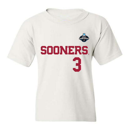 Oklahoma - NCAA Softball : Chaney Helton - White NCAA® Shersey Youth T-Shirt-0