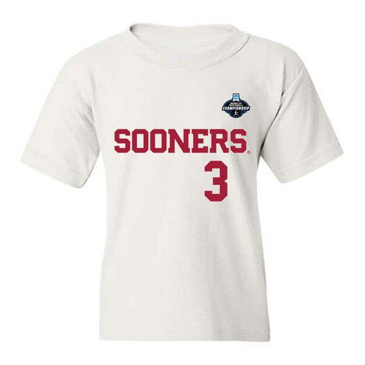 Oklahoma - NCAA Softball : Chaney Helton - White NCAA® Shersey Youth T-Shirt-0