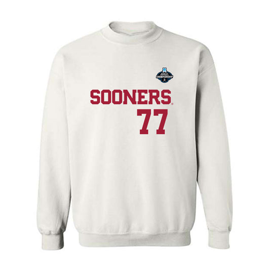Oklahoma - NCAA Softball : Sydney Barker - White NCAA® Shersey Crewneck Sweatshirt-0