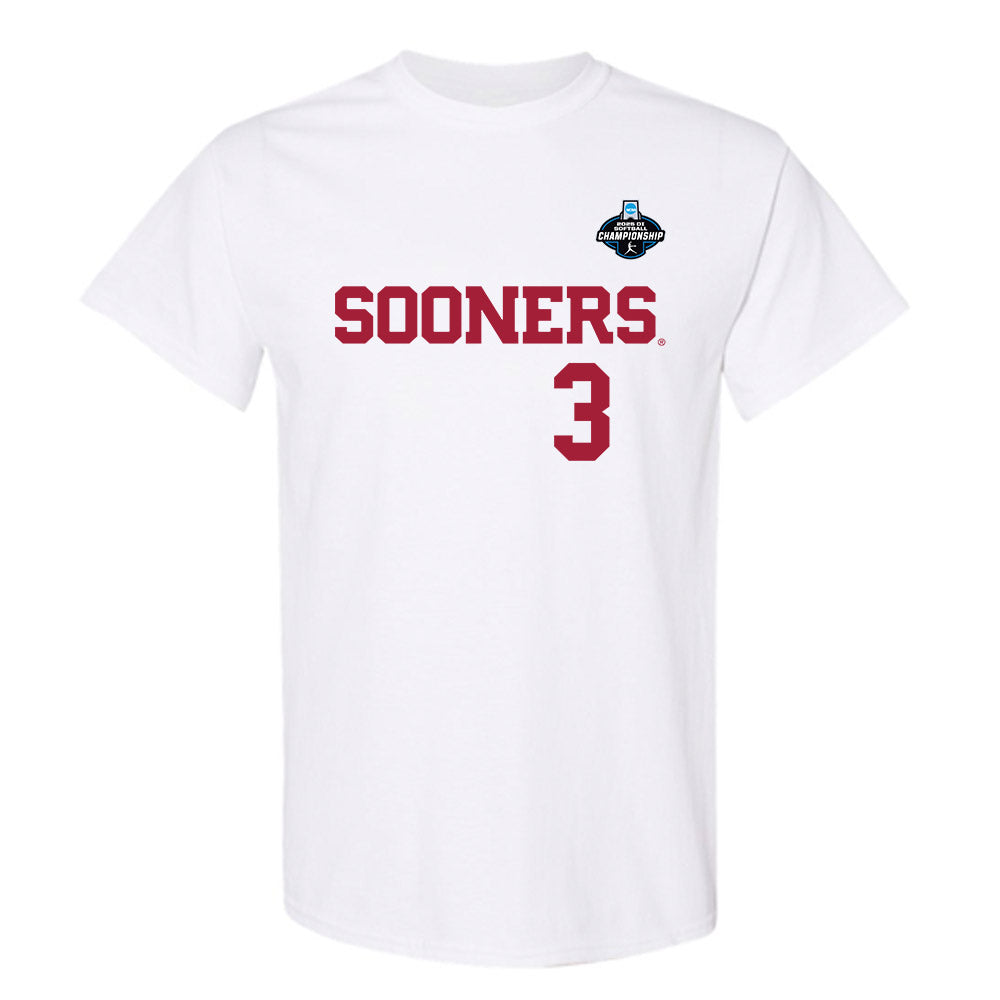 Oklahoma - NCAA Softball : Chaney Helton - White NCAA® Shersey T-Shirt-0