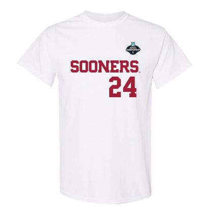 Oklahoma - NCAA Softball : Audrey Lowry - White NCAA® Shersey T-Shirt-0