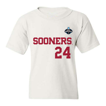 Oklahoma - NCAA Softball : Audrey Lowry - White NCAA® Shersey Youth T-Shirt-0