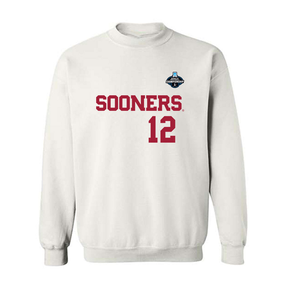 Oklahoma - NCAA Softball : Lexi McDaniel - White NCAA® Shersey Crewneck Sweatshirt-0