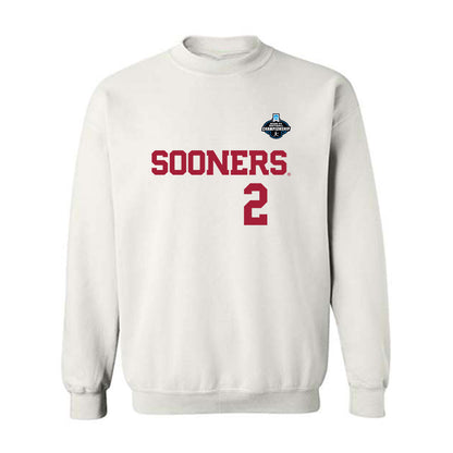Oklahoma - NCAA Softball : Nelly McEnroe-Marinas - White NCAA® Shersey Crewneck Sweatshirt-0