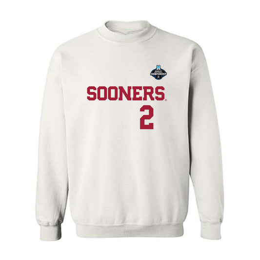 Oklahoma - NCAA Softball : Nelly McEnroe-Marinas - White NCAA® Shersey Crewneck Sweatshirt-0