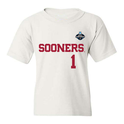 Oklahoma - NCAA Softball : Kendall Wells - White NCAA® Shersey Youth T-Shirt-0