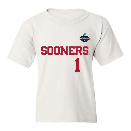 Oklahoma - NCAA Softball : Kendall Wells - White NCAA® Shersey Youth T-Shirt-0