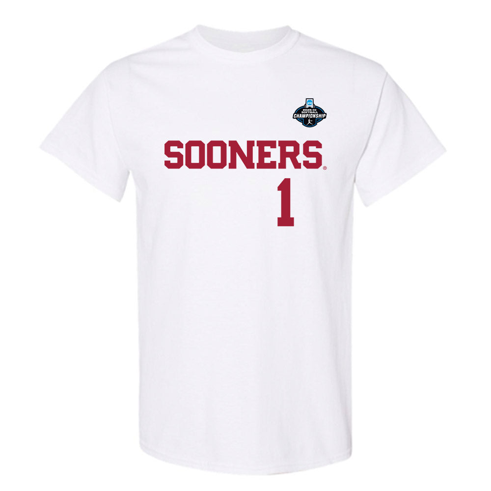 Oklahoma - NCAA Softball : Kendall Wells - White NCAA® Shersey T-Shirt-0