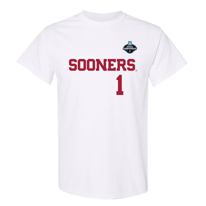 Oklahoma - NCAA Softball : Kendall Wells - White NCAA® Shersey T-Shirt-0