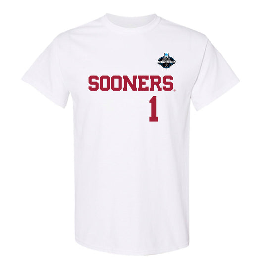 Oklahoma - NCAA Softball : Kendall Wells - White NCAA® Shersey T-Shirt-0