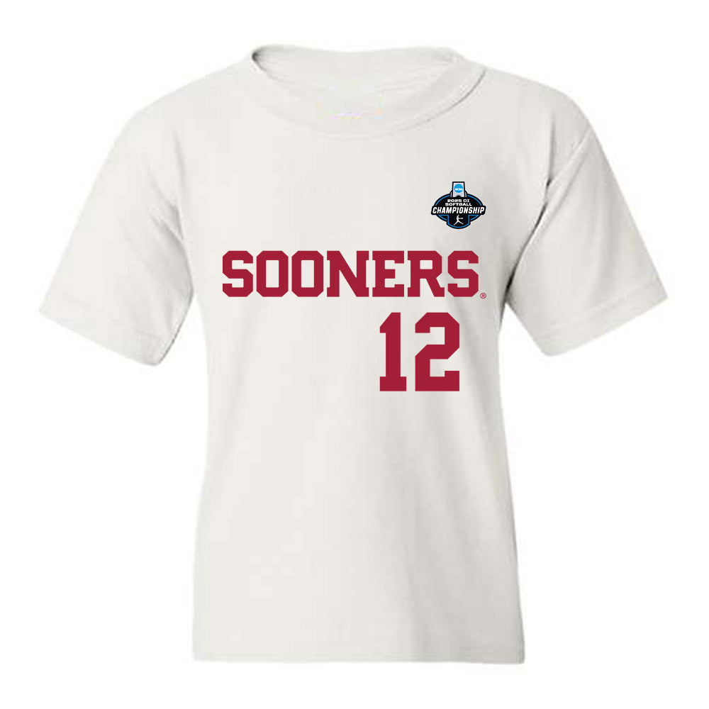 Oklahoma - NCAA Softball : Lexi McDaniel - White NCAA® Shersey Youth T-Shirt-0