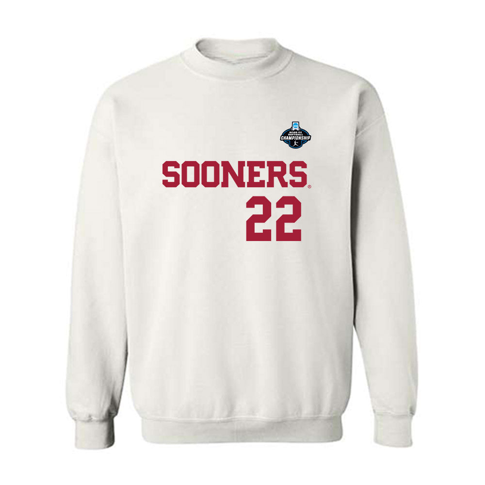 Oklahoma - NCAA Softball : Kai Minor - White NCAA® Shersey Crewneck Sweatshirt-0