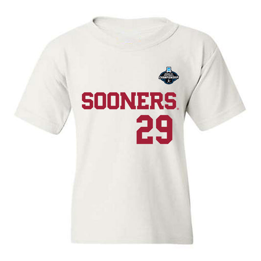 Oklahoma - NCAA Softball : Sydney Berzon - White NCAA® Shersey Youth T-Shirt-0