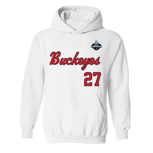 Ohio State - NCAA Softball : Abigail Wilhelm - NCAA® Replica Shersey Hooded Sweatshirt-0