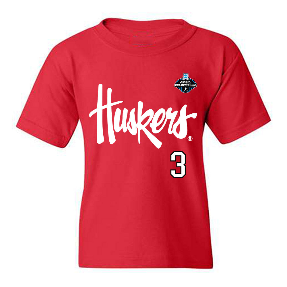 Nebraska - NCAA Softball : Bella Bacon - Replica Shersey Youth T-Shirt-0