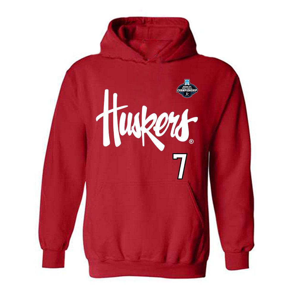 Nebraska - NCAA Softball : Ava Kuszak - Replica Shersey Hooded Sweatshirt-0