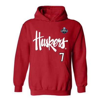 Nebraska - NCAA Softball : Ava Kuszak - Replica Shersey Hooded Sweatshirt-0