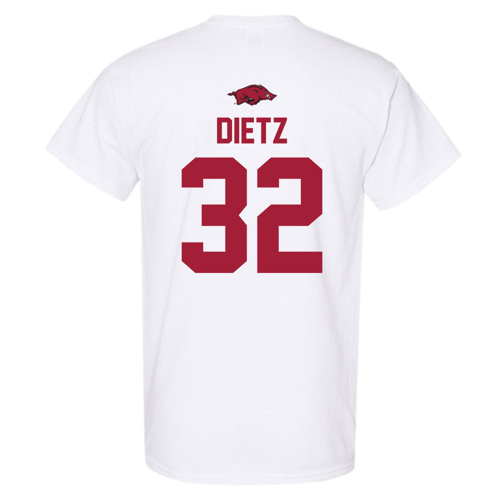 Arkansas - NCAA Baseball : Hunter Dietz - Replica Shersey T-Shirt-1