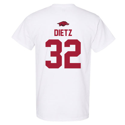 Arkansas - NCAA Baseball : Hunter Dietz - Replica Shersey T-Shirt-1