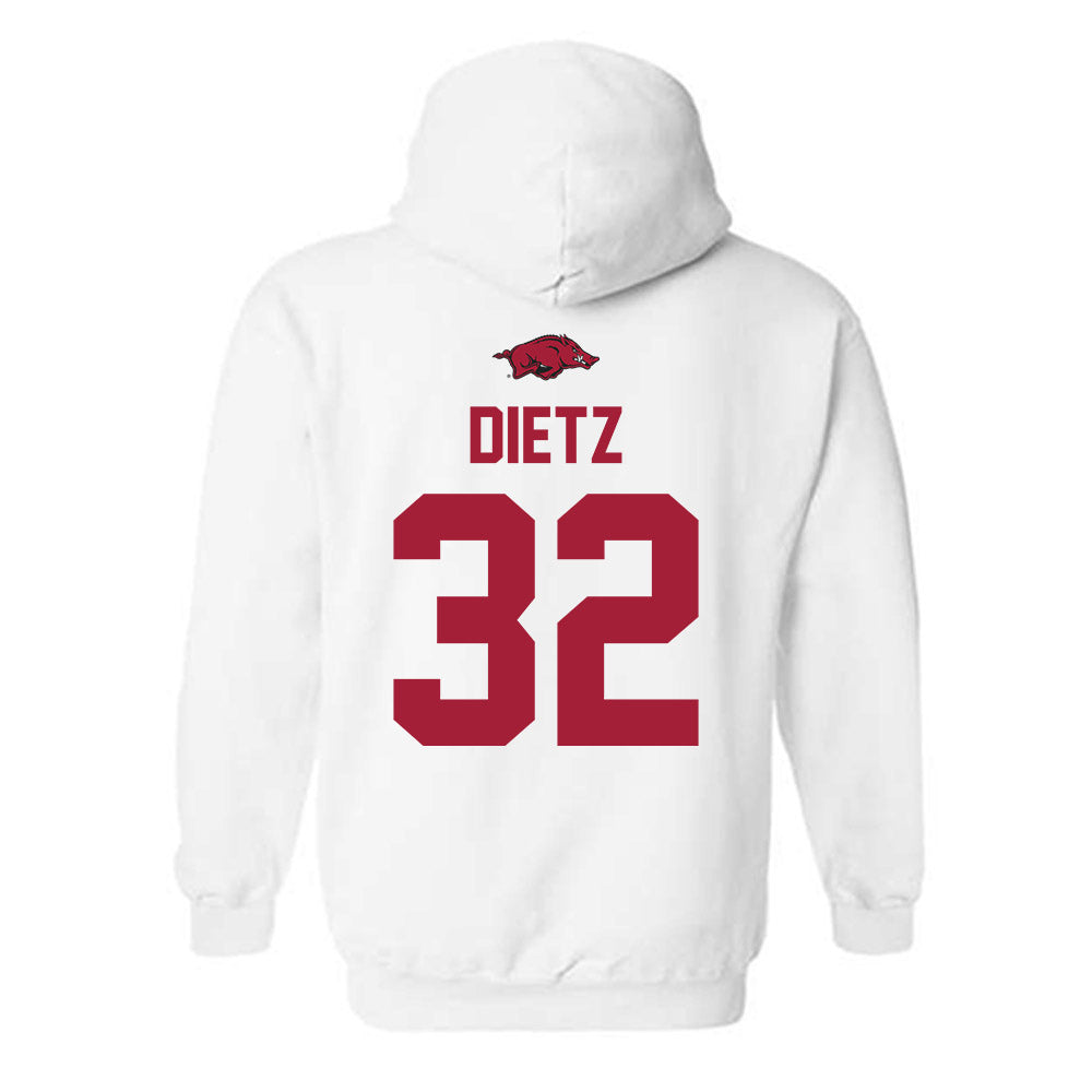 Arkansas - NCAA Baseball : Hunter Dietz - Replica Shersey Hooded Sweatshirt-1