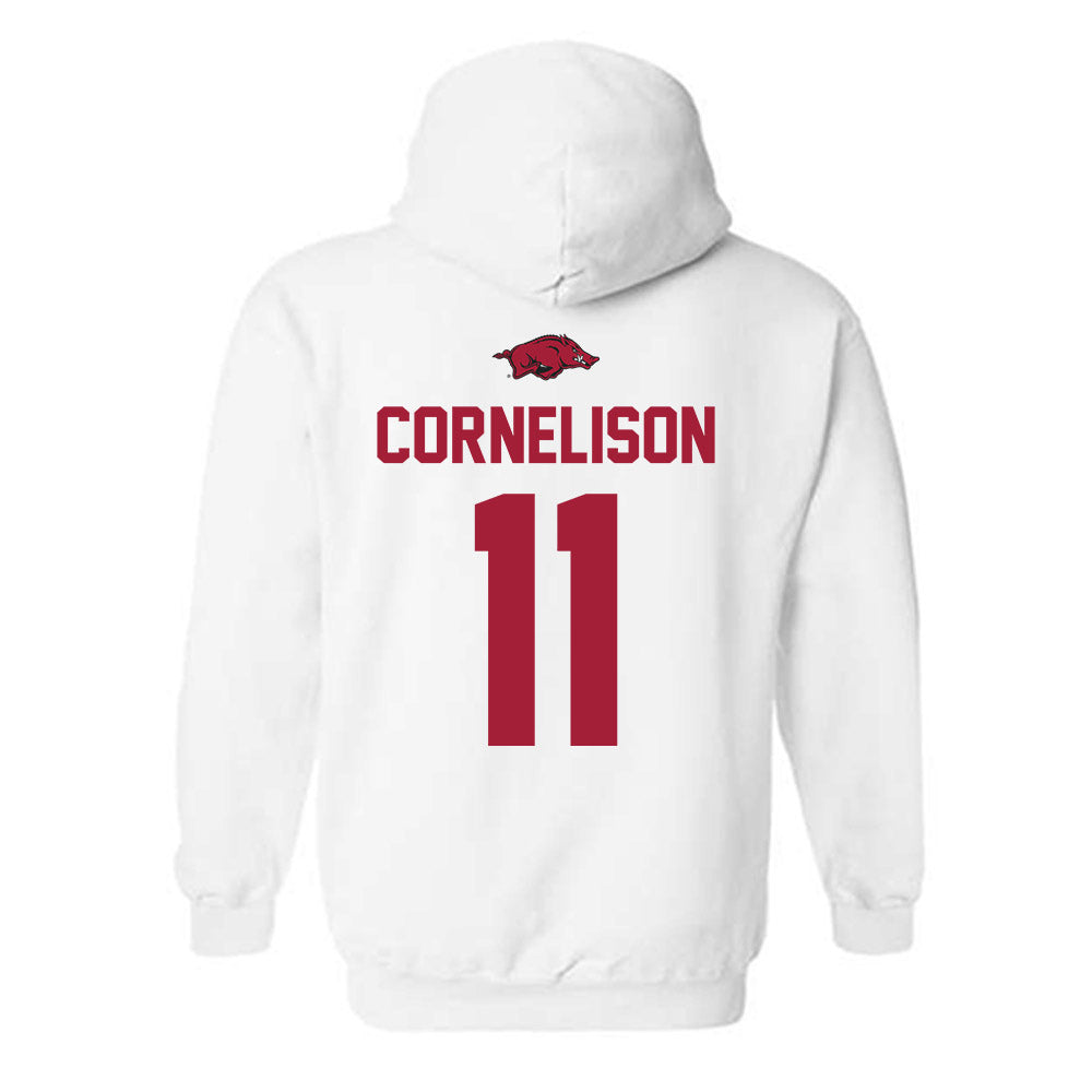 Arkansas - NCAA Baseball : Luke Cornelison - NCAA® Replica Shersey Hooded Sweatshirt-1