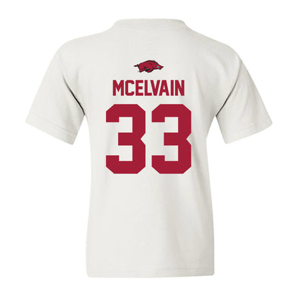 Arkansas - NCAA Baseball : Ethan McElvain - NCAA® Replica Shersey Youth T-Shirt-1