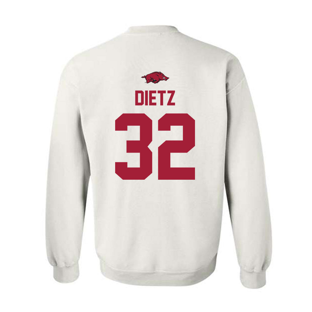 Arkansas - NCAA Baseball : Hunter Dietz - Replica Shersey Crewneck Sweatshirt-1