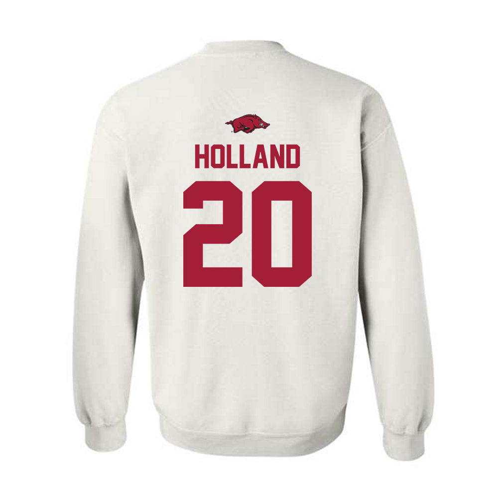 Arkansas - NCAA Baseball : Max Holland - NCAA® Replica Shersey Crewneck Sweatshirt-1