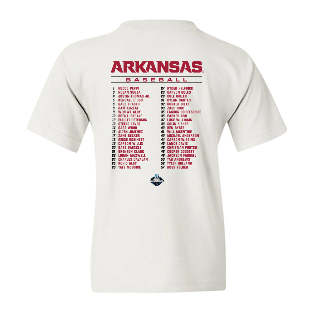 Arkansas - NCAA Baseball : - NCAA® Roster Youth T-Shirt-1