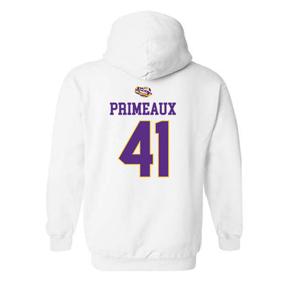 LSU - NCAA Baseball : DJ Primeaux - NCAA® Replica Shersey Hooded Sweatshirt-1