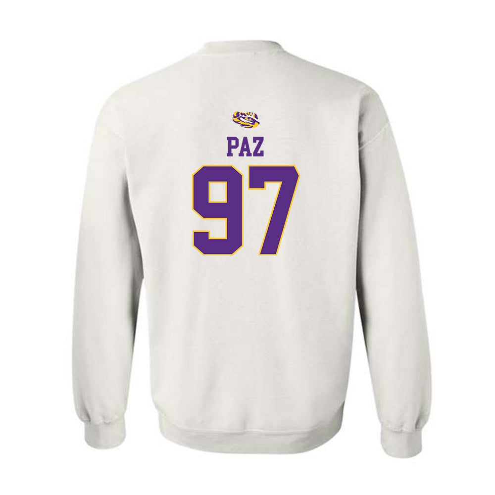 LSU - NCAA Baseball : Marcos Paz - NCAA® Replica Shersey Crewneck Sweatshirt-1