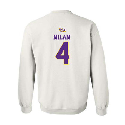 LSU - NCAA Baseball : Steven Milam - NCAA® Replica Shersey Crewneck Sweatshirt-1
