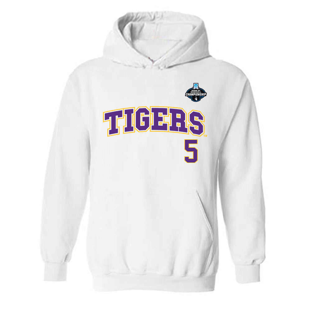 LSU - NCAA Baseball : Tanner Reaves - NCAA® Replica Shersey Hooded Sweatshirt-0