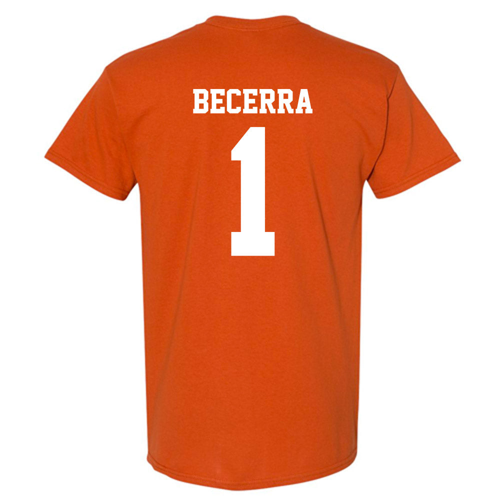 Texas - NCAA Baseball : Temo Becerra - NCAA® Replica Shersey T-Shirt-1