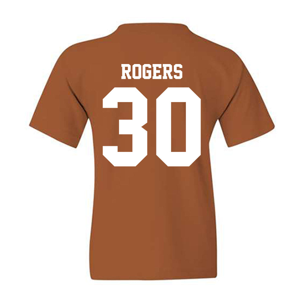 Texas - NCAA Baseball : Kaleb Rogers - NCAA® Replica Shersey Youth T-Shirt-1