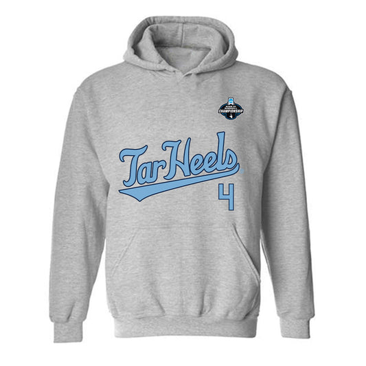 UNC - NCAA Baseball : Sawyer Black - NCAA® Replica Shersey Hooded Sweatshirt-0