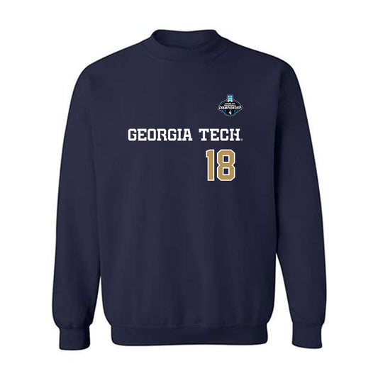 Georgia Tech - NCAA Baseball : Caden Gaudette - NCAA® Replica Shersey Crewneck Sweatshirt-0