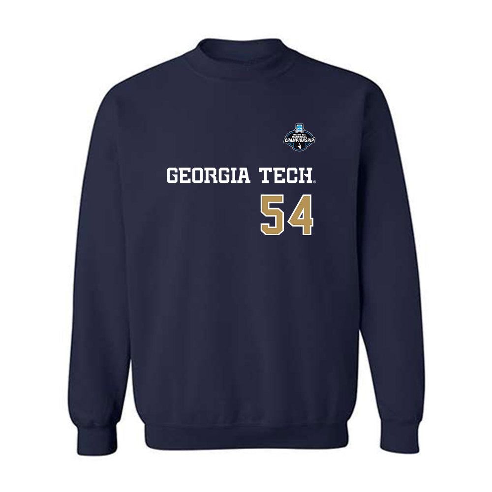 Georgia Tech - NCAA Baseball : Riley Hasenstab - NCAA® Replica Shersey Crewneck Sweatshirt-0