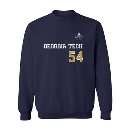 Georgia Tech - NCAA Baseball : Riley Hasenstab - NCAA® Replica Shersey Crewneck Sweatshirt-0