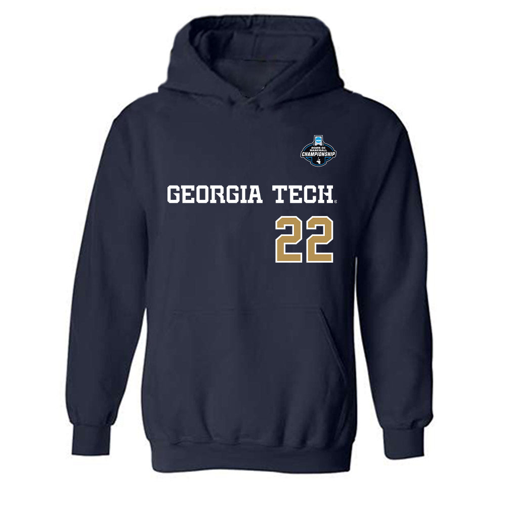 Georgia Tech - NCAA Baseball : Tate McKee - NCAA® Replica Shersey Hooded Sweatshirt-0
