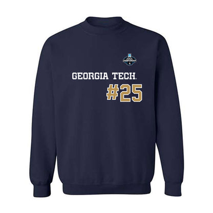 Georgia Tech - NCAA Baseball : Vahn Lackey - NCAA® Replica Shersey Crewneck Sweatshirt-0