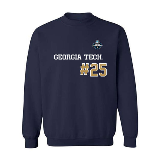 Georgia Tech - NCAA Baseball : Vahn Lackey - NCAA® Replica Shersey Crewneck Sweatshirt-0