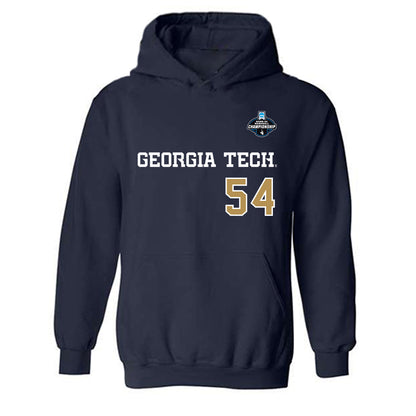 Georgia Tech - NCAA Baseball : Riley Hasenstab - NCAA® Replica Shersey Hooded Sweatshirt-0