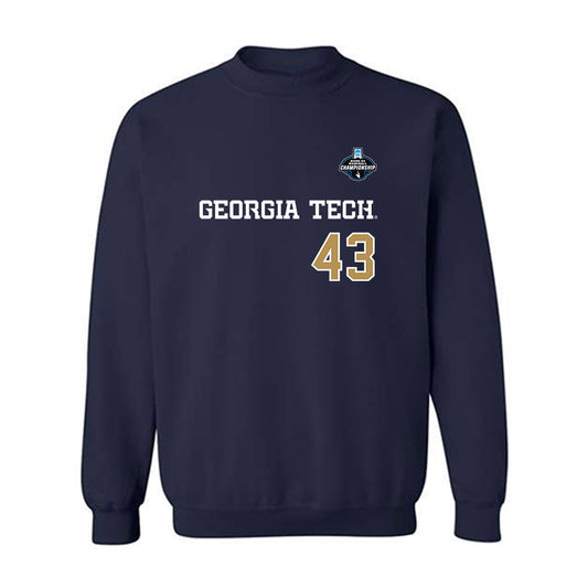 Georgia Tech - NCAA Baseball : Dimitri Angelakos - NCAA® Replica Shersey Crewneck Sweatshirt-0