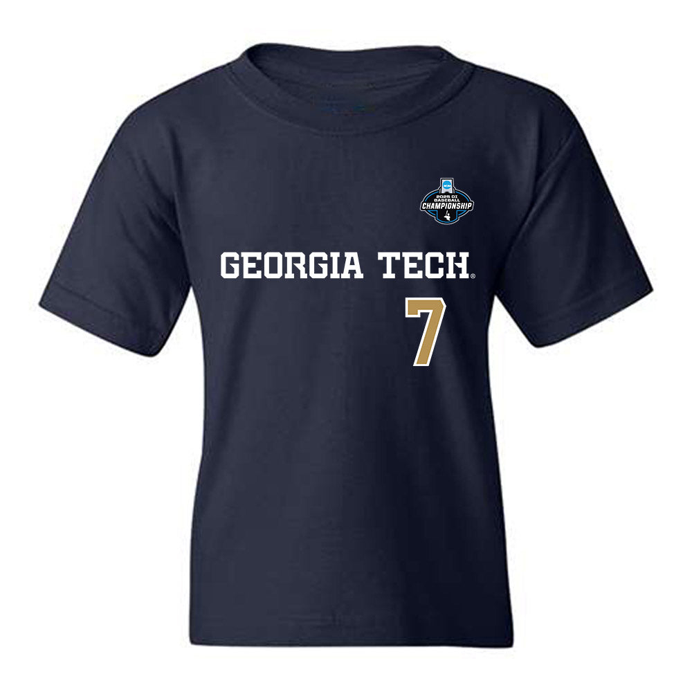 Georgia Tech - NCAA Baseball : Will Baker - NCAA® Replica Shersey Youth T-Shirt-0