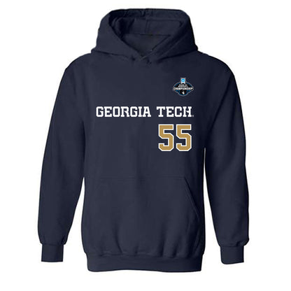 Georgia Tech - NCAA Baseball : Adam Mckelvey - NCAA® Replica Shersey Hooded Sweatshirt-0