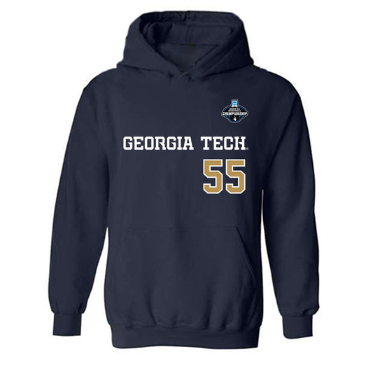 Georgia Tech - NCAA Baseball : Adam Mckelvey - NCAA® Replica Shersey Hooded Sweatshirt-0